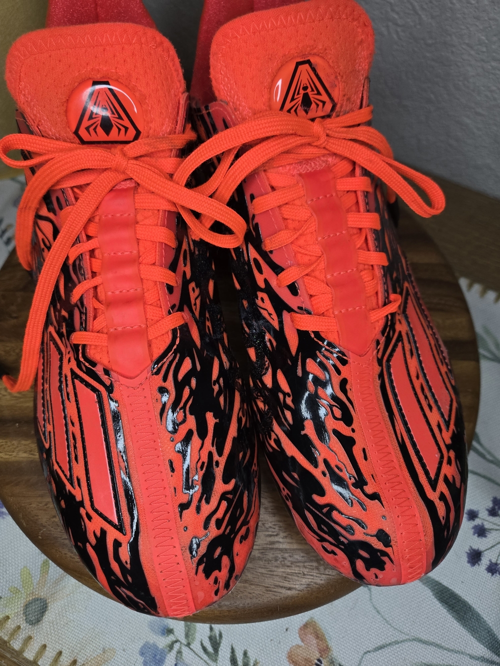 adidas Adizero 12.0 Poison Solar Red Black Men Football Cleats Sz 10 Soccer